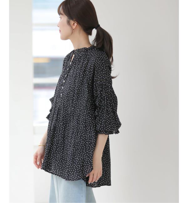 JOURNAL STANDARD relume「［26SS新作］コットンボイルクリンクルタックフリルプルオーバー（ドット柄）」|シャツ・ブラウス|