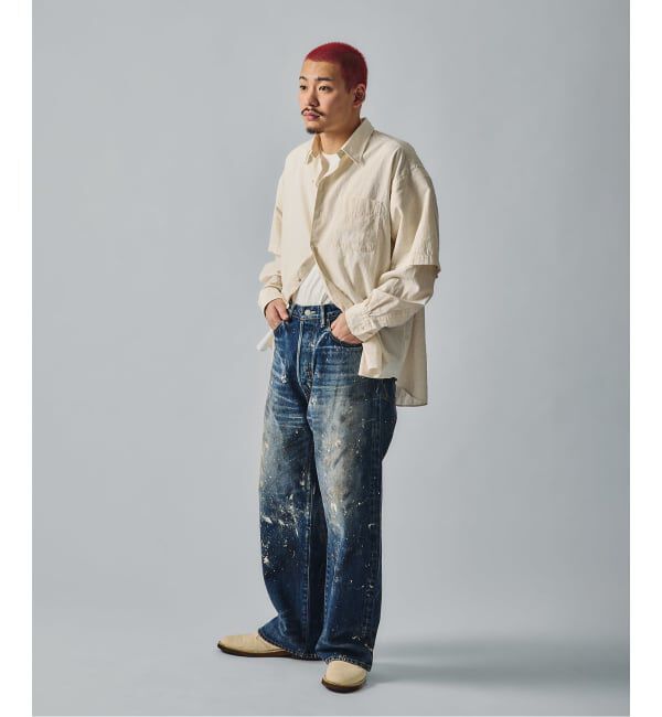 J.S.Homestead「《予約》J.S.Homestead / エイジングデニム ワイド 5ポケ ペイント」|デニム|
