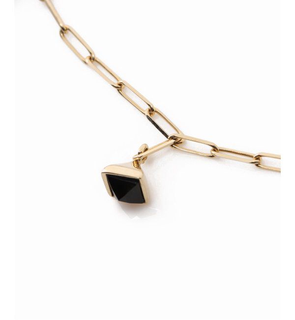 Lilas by Spick&Span「オニキスピラミッドモチーフ5ピースネックレス K10」|ネックレス|