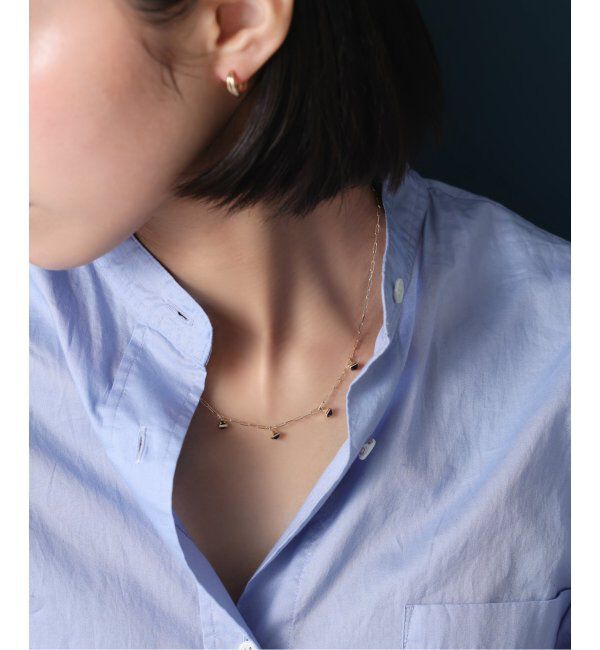 Lilas by Spick&Span「オニキスピラミッドモチーフ5ピースネックレス K10」|ネックレス|