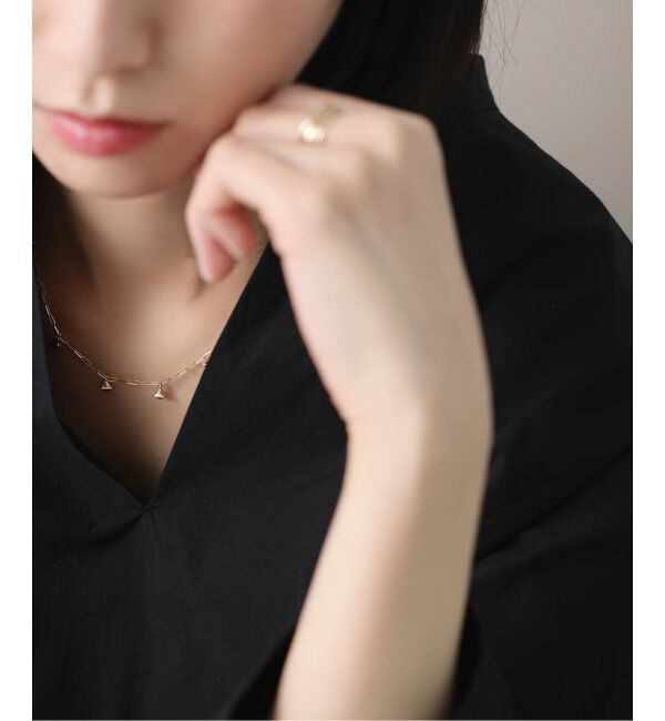 Lilas by Spick&Span「オニキスピラミッドモチーフ5ピースネックレス K10」|ネックレス|