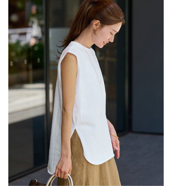 FRAMeWORK「ATON/エイトン 12/-AIR SPINNING ROUND HEM タンクトップ」|タンクトップ|ホワイト