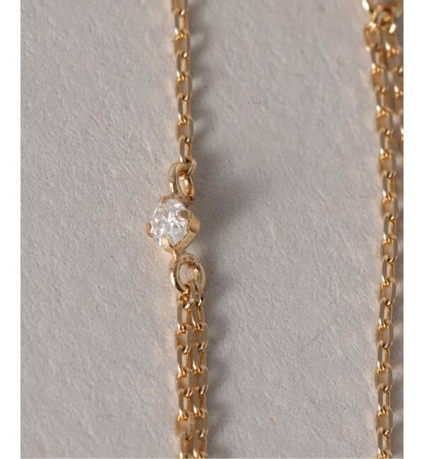 Lilas by Spick&Span「《WEB限定》デュアルチェーンダイヤピアス K10（両耳）」|ピアス|