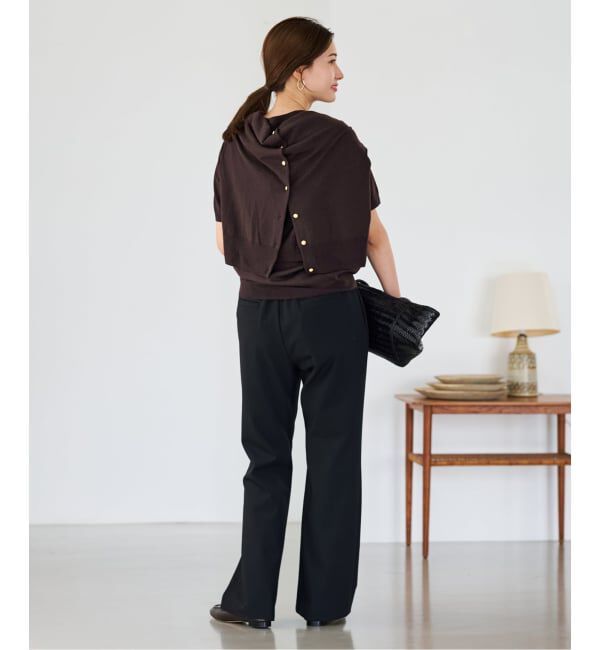 FRAMeWORK「イタリアヤーン basicハーフスリーブプルオーバー」|ニット・セーター|