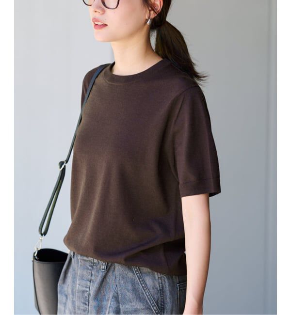 FRAMeWORK「イタリアヤーン basicハーフスリーブプルオーバー」|ニット・セーター|