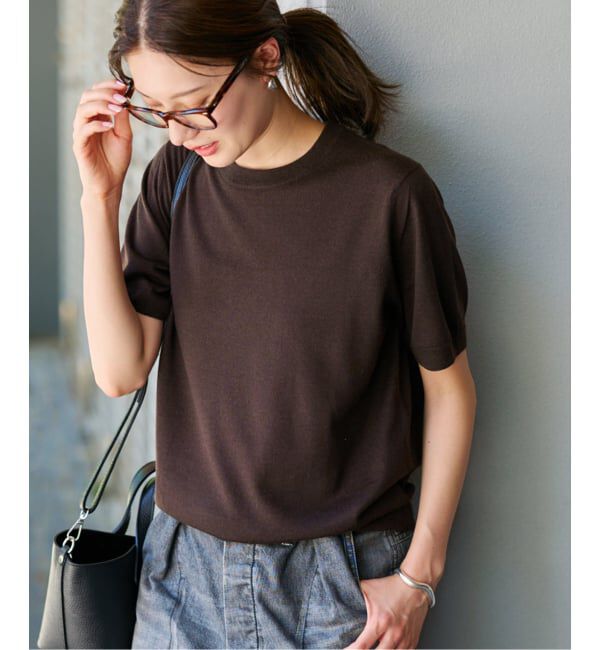 FRAMeWORK「イタリアヤーン basicハーフスリーブプルオーバー」|ニット・セーター|