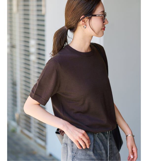 FRAMeWORK「イタリアヤーン basicハーフスリーブプルオーバー」|ニット・セーター|