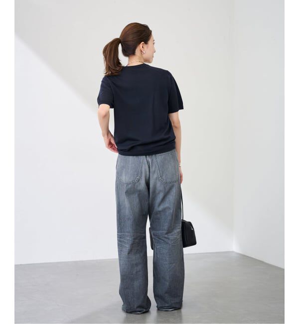 FRAMeWORK「イタリアヤーン basicハーフスリーブプルオーバー」|ニット・セーター|