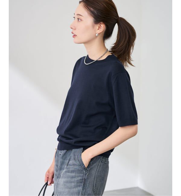 FRAMeWORK「イタリアヤーン basicハーフスリーブプルオーバー」|ニット・セーター|