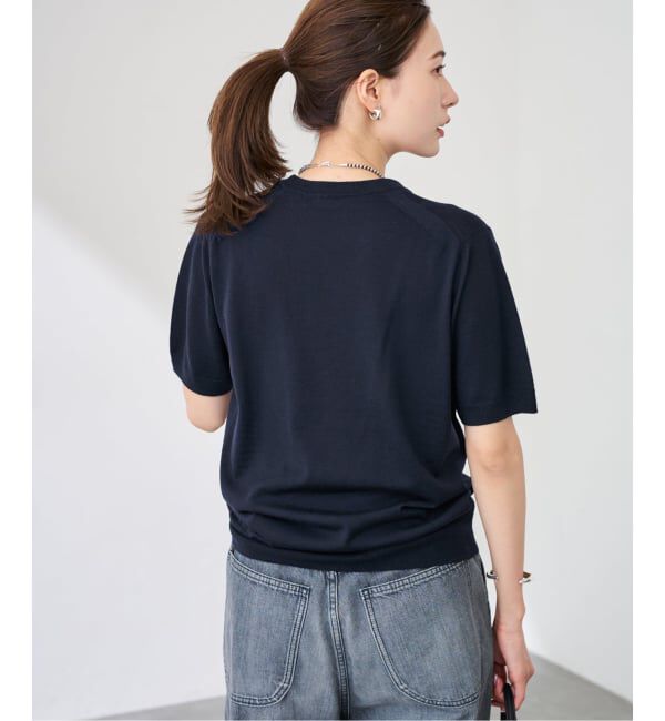 FRAMeWORK「イタリアヤーン basicハーフスリーブプルオーバー」|ニット・セーター|