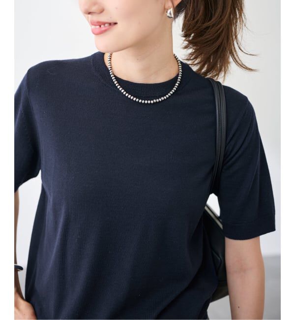 FRAMeWORK「イタリアヤーン basicハーフスリーブプルオーバー」|ニット・セーター|