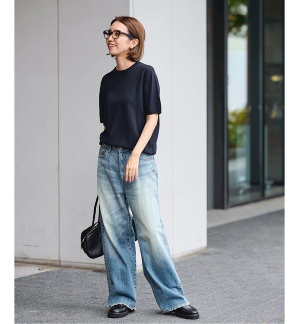 FRAMeWORK「イタリアヤーン basicハーフスリーブプルオーバー」|ニット・セーター|