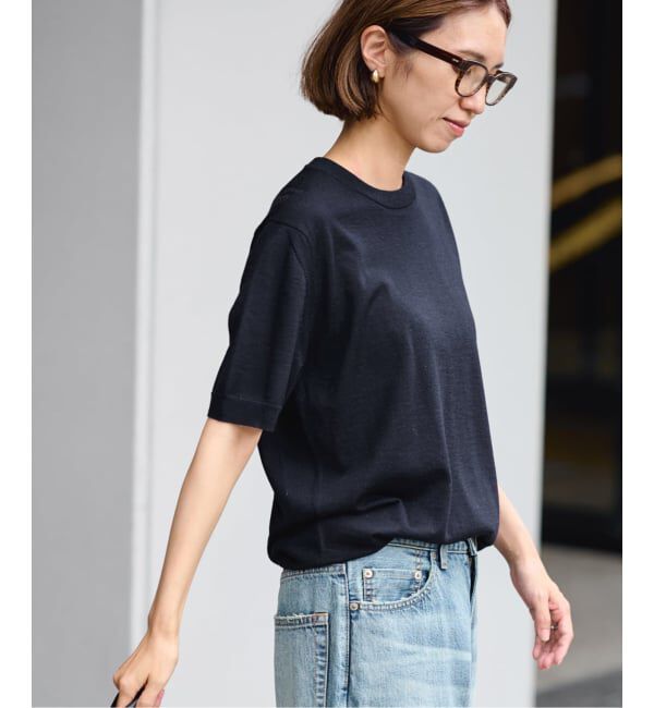 FRAMeWORK「イタリアヤーン basicハーフスリーブプルオーバー」|ニット・セーター|