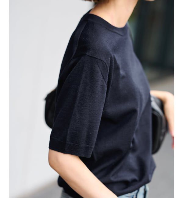 FRAMeWORK「イタリアヤーン basicハーフスリーブプルオーバー」|ニット・セーター|