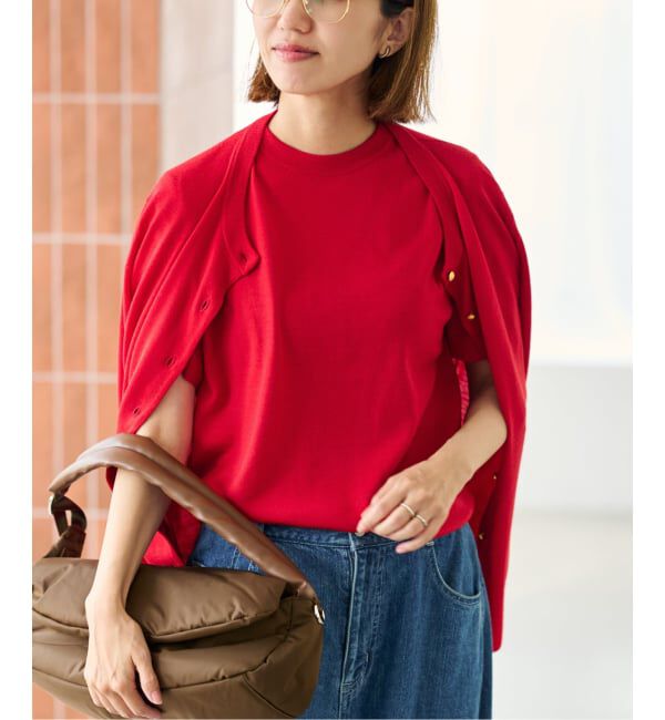 FRAMeWORK「イタリアヤーン basicハーフスリーブプルオーバー」|ニット・セーター|