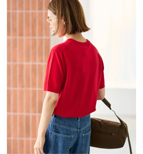 FRAMeWORK「イタリアヤーン basicハーフスリーブプルオーバー」|ニット・セーター|