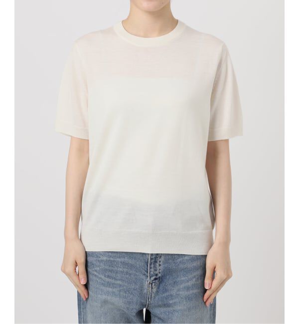 FRAMeWORK「イタリアヤーン basicハーフスリーブプルオーバー」|ニット・セーター|