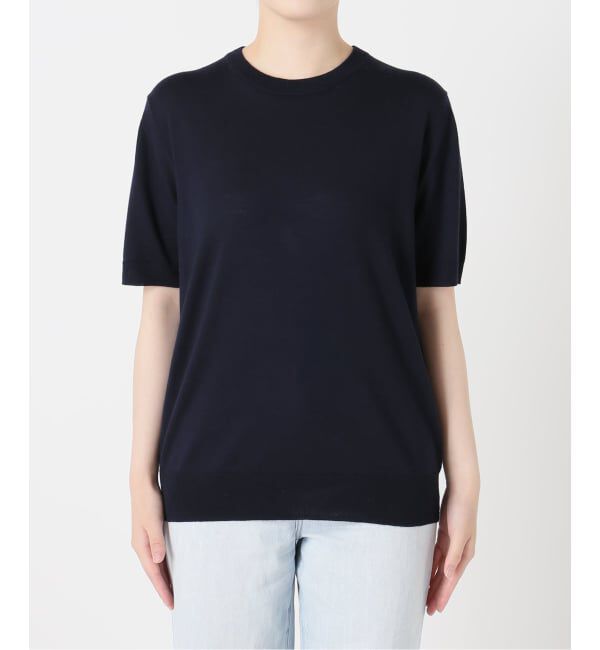 FRAMeWORK「イタリアヤーン basicハーフスリーブプルオーバー」|ニット・セーター|