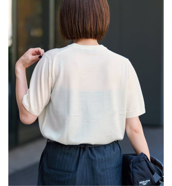 FRAMeWORK「イタリアヤーン basicハーフスリーブプルオーバー」|ニット・セーター|