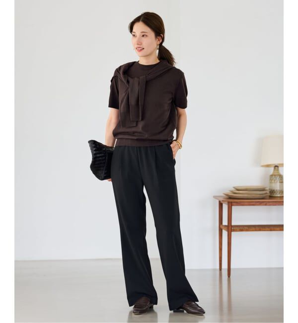 FRAMeWORK「イタリアヤーン basicハーフスリーブプルオーバー」|ニット・セーター|