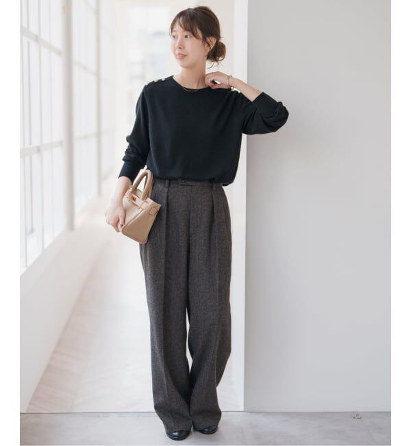 Spick and Span「VIS/Wショルダーボタンプルオーバー」|ニット・セーター|