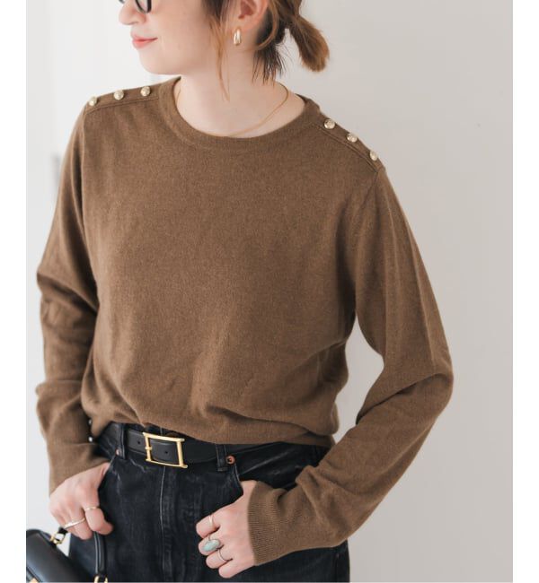 Spick and Span「VIS/Wショルダーボタンプルオーバー」|ニット・セーター|