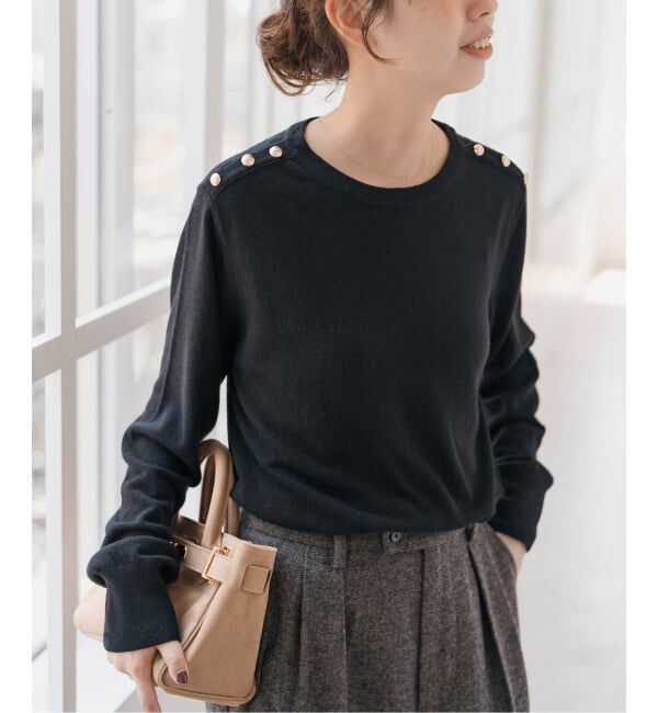 Spick and Span「VIS/Wショルダーボタンプルオーバー」|ニット・セーター|