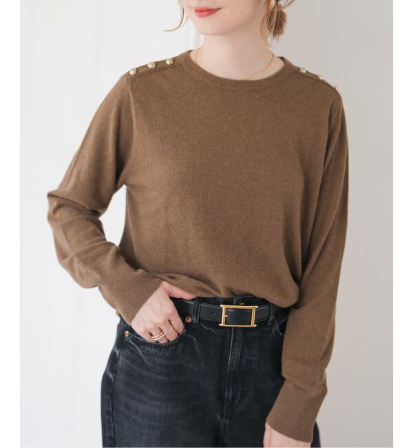 Spick and Span「VIS/Wショルダーボタンプルオーバー」|ニット・セーター|