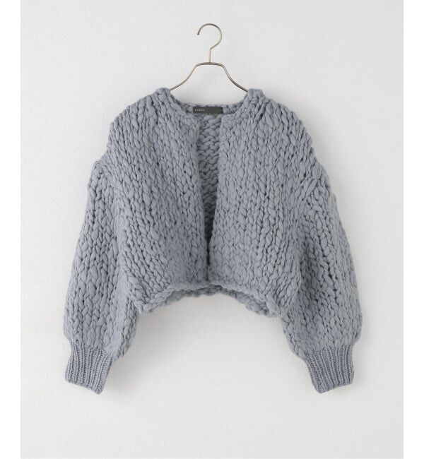 NOBLE「HAND KNIT ショートカーディガン」|カーディガン|ブルー A