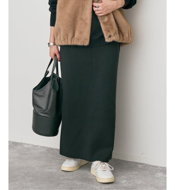 Spick and Span「ミラノリブニットスカート」|スカート|ブラック