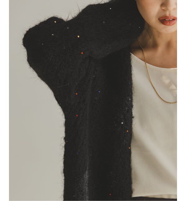 NOBLE「COUTURE D&rsquo;ADAM/クチュールドアダム Sequin Fluffy Knit カーディガン」|カーディガン|