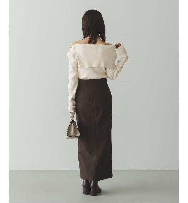 NOBLE「《WEB限定追加》ショルダーボタンタイトリブニット」|ニット・セーター|