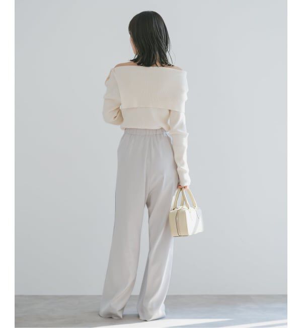 NOBLE「《WEB限定追加》ショルダーボタンタイトリブニット」|ニット・セーター|