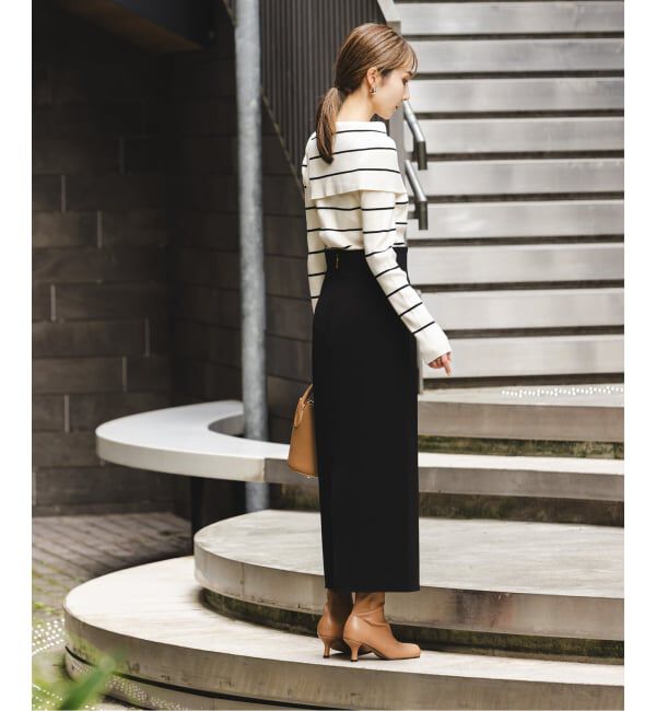 NOBLE「《WEB限定追加》ショルダーボタンタイトリブニット」|ニット・セーター|