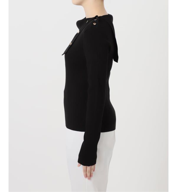 NOBLE「《WEB限定追加》ショルダーボタンタイトリブニット」|ニット・セーター|