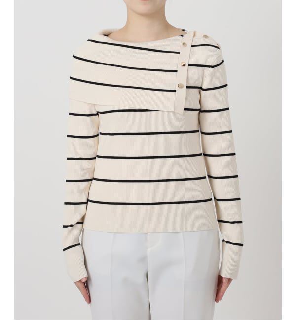 NOBLE「《WEB限定追加》ショルダーボタンタイトリブニット」|ニット・セーター|