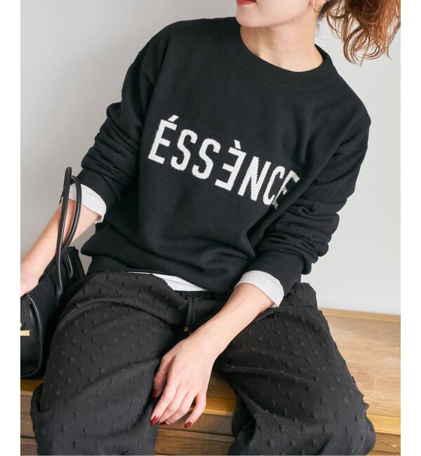 Spick and Span「《WEB限定 / 追加》ESSENCEロゴニット」|ニット・セーター|ブラック