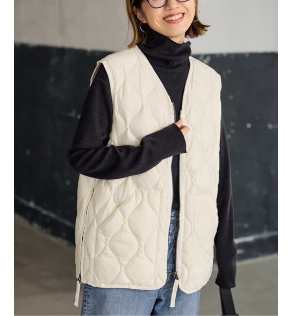 FRAMeWORK「TAION/タイオン MILITARY V NECK WZIPダウンベスト」|ダウン|