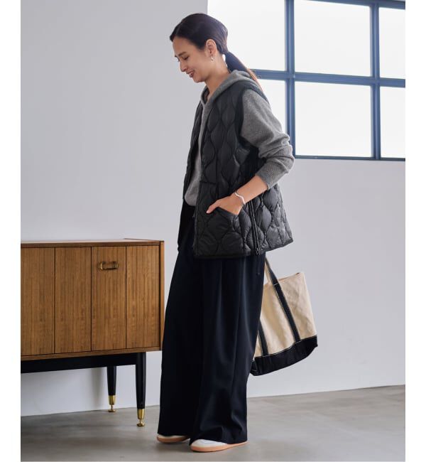 FRAMeWORK「TAION/タイオン MILITARY V NECK WZIPダウンベスト」|ダウン|