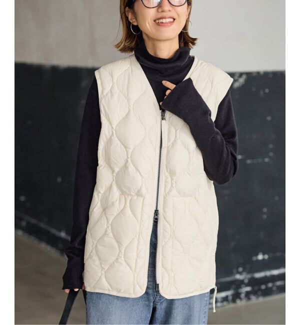 FRAMeWORK「TAION/タイオン MILITARY V NECK WZIPダウンベスト」|ダウン|