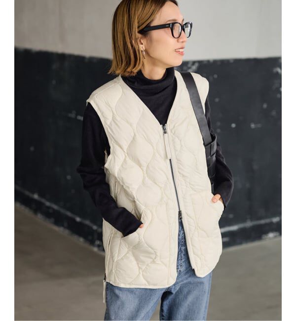 FRAMeWORK「TAION/タイオン MILITARY V NECK WZIPダウンベスト」|ダウン|