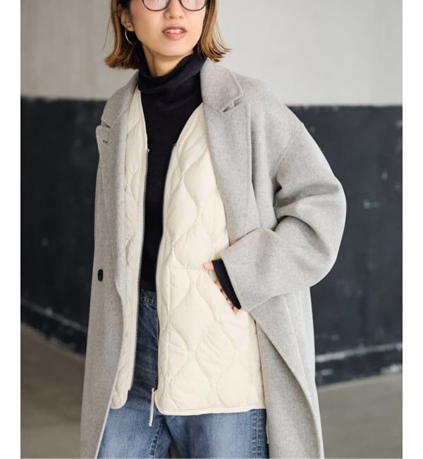 FRAMeWORK「TAION/タイオン MILITARY V NECK WZIPダウンベスト」|ダウン|