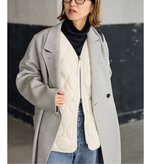 FRAMeWORK「TAION/タイオン MILITARY V NECK WZIPダウンベスト」|ダウン|