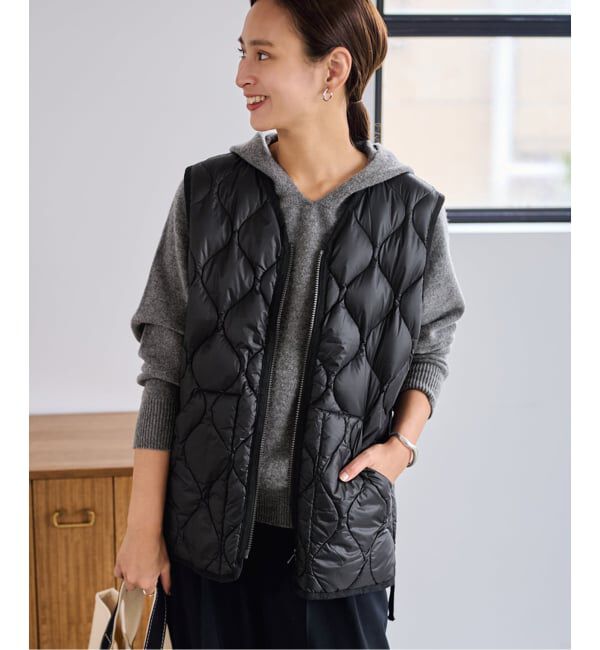 FRAMeWORK「TAION/タイオン MILITARY V NECK WZIPダウンベスト」|ダウン|