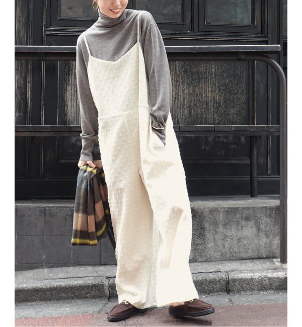 Spick and Span「《WEB限定》ドットジャガードサロペット」|オールインワン|