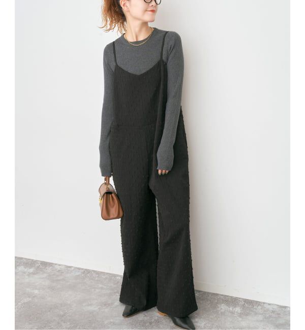 Spick and Span「《WEB限定》ドットジャガードサロペット」|オールインワン|