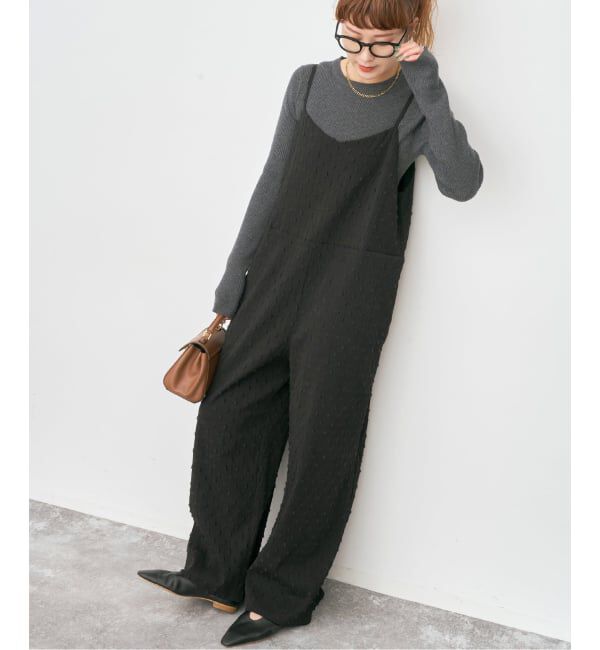 Spick and Span「《WEB限定》ドットジャガードサロペット」|オールインワン|