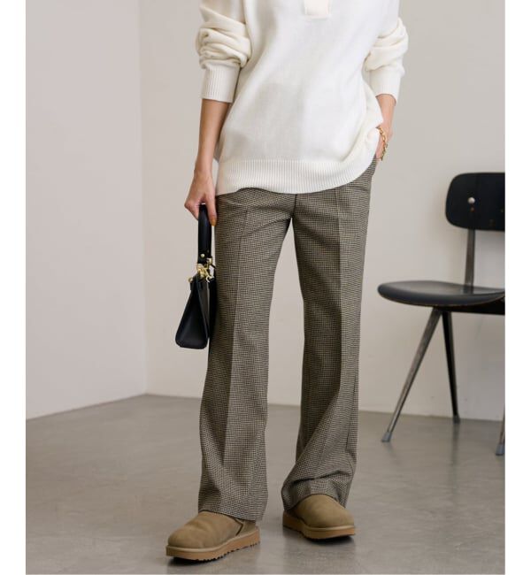 FRAMeWORK「≪WEB限定 / 追加≫両面起毛フレアーパンツ（チェック柄）」|スラックス|