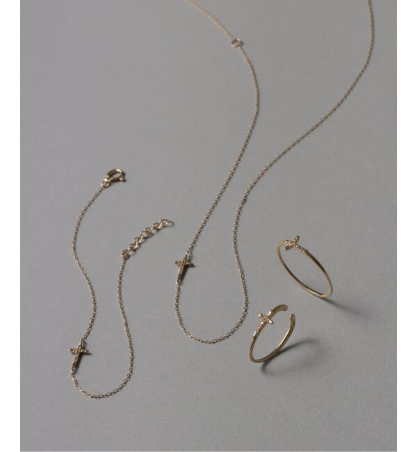 Lilas by Spick&Span「クロスダイヤイヤーカフ K10（片耳）」|イヤーカフ|