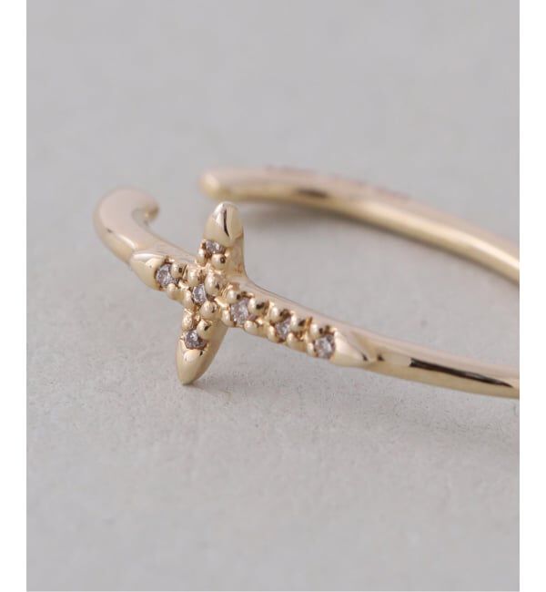 Lilas by Spick&Span「クロスダイヤイヤーカフ K10（片耳）」|イヤーカフ|